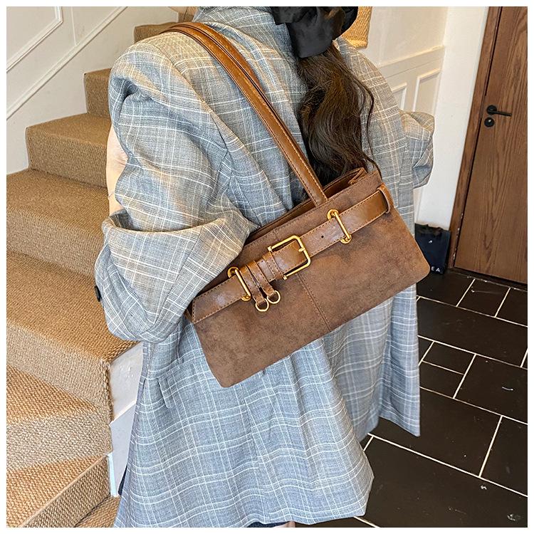 2025 Vintage Texture Tote Bag - Versatile European & American Design, Trendy Casual Women's Underarm Bag
