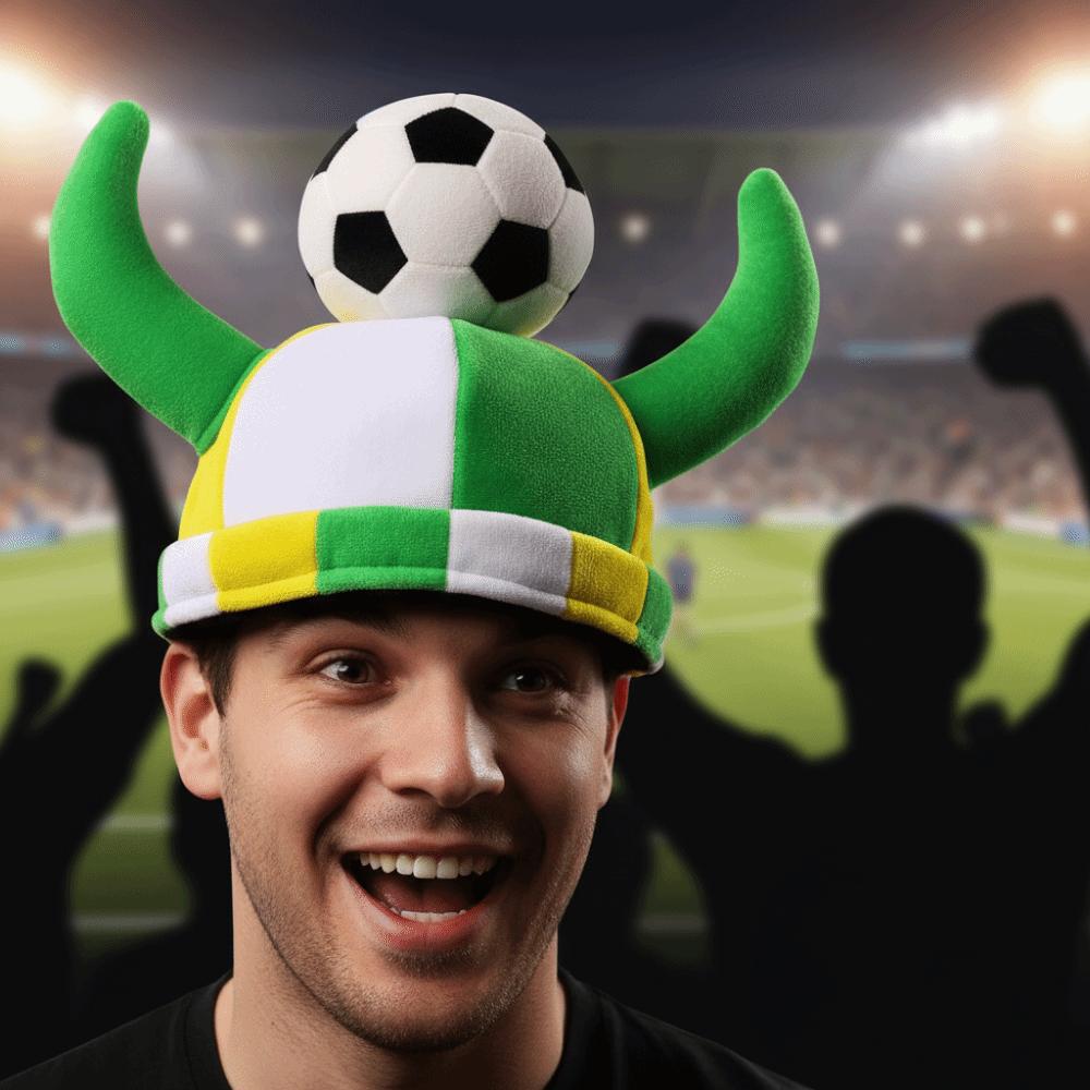 One Size Fits Most Soccer Fan Horn Hat Carnival Party Headwear Theme Party Props