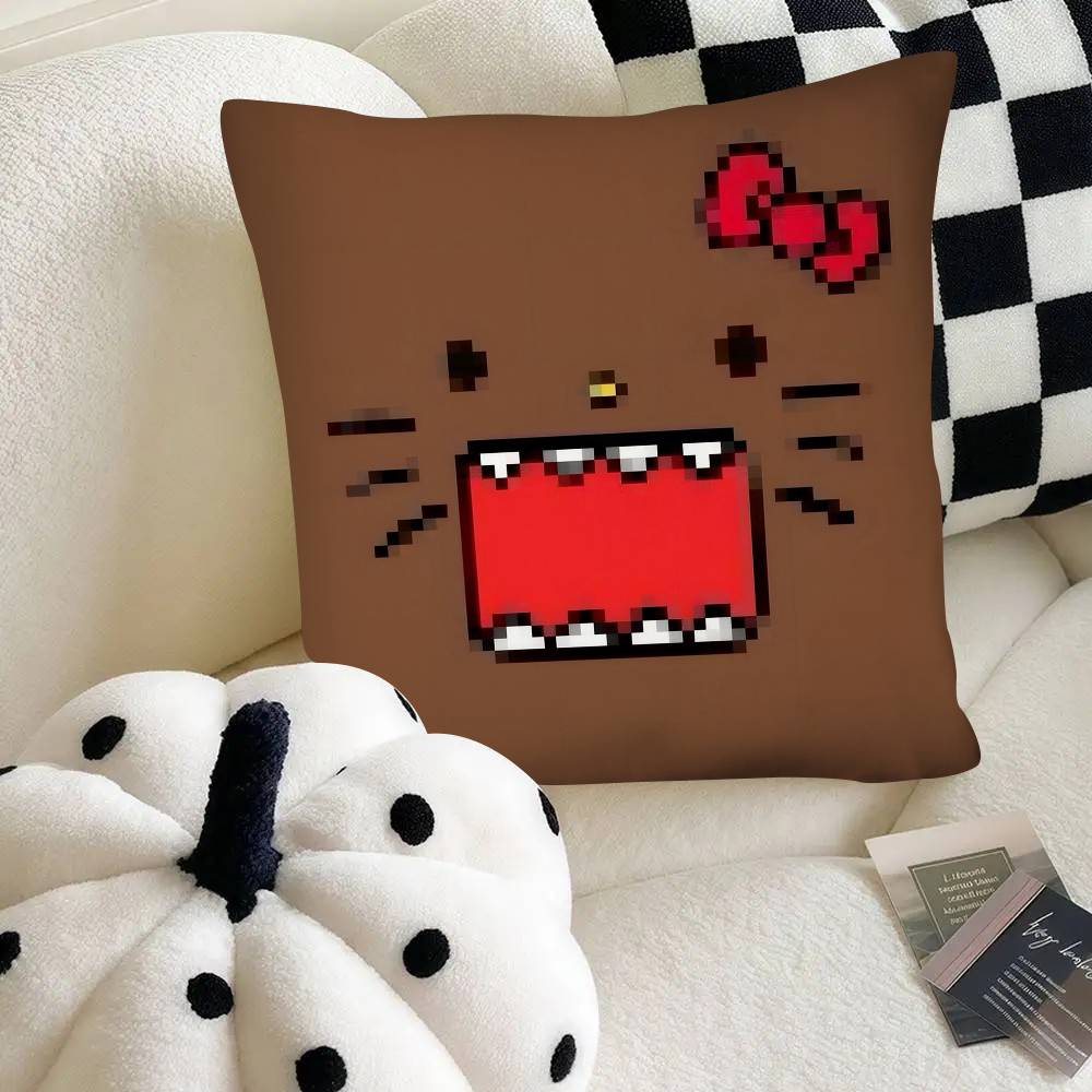 Cute Cartoon Domo-Kun Pillow Case Square Pillow Bedroom Sofa Leisure Comfort Cushion Car Home Decoration