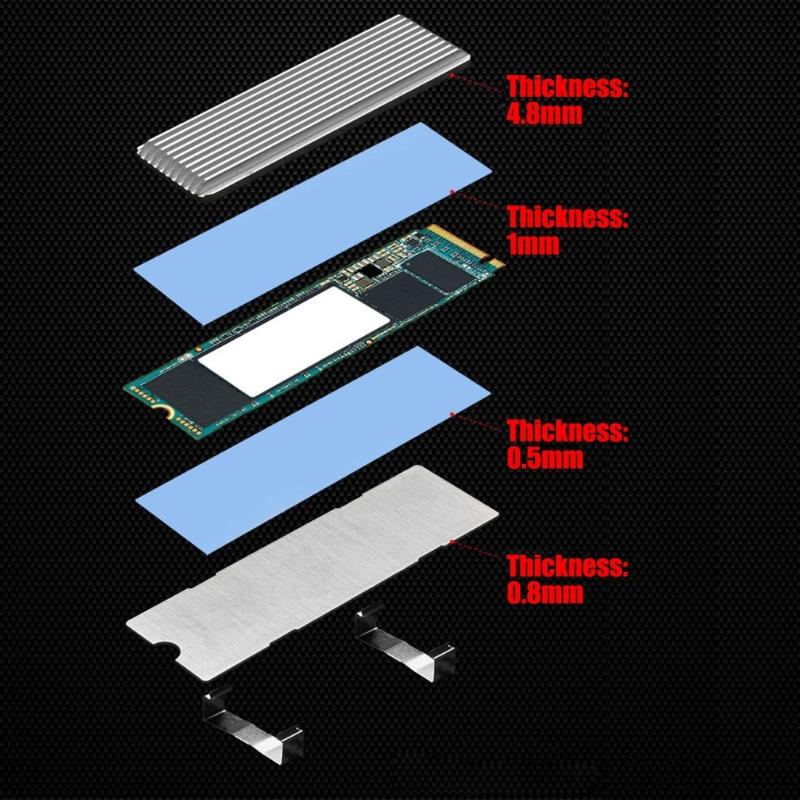 Anodized Aluminum M.2 2280 SSD Coolers Heatsink For Enhances Heat Dissipation And Stable Performances