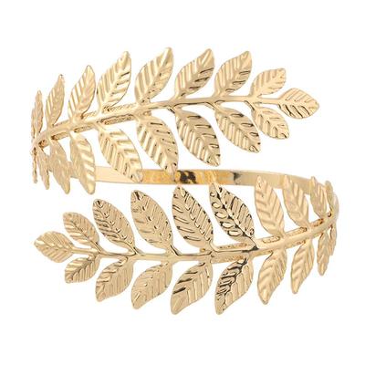 Bohemian Jewelry Metal Leaves Women Bridal Decor Arm Chain Upper Arm Bracelet Laurel Leaf Bracelet
