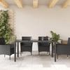 VidaXL Table de jardin dessus en verre Noir 150x90x75cm Résine tressée 365589
