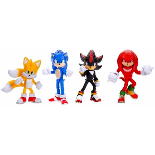 Sonic the Movie 3: Sonic & Shadow TOKYO MISSION Jakks Pacific 5-inch Action Figure 4-Pack (Sonic & Tails & Knuckles & Shadow) Movie 3 Game Tokyo Missi