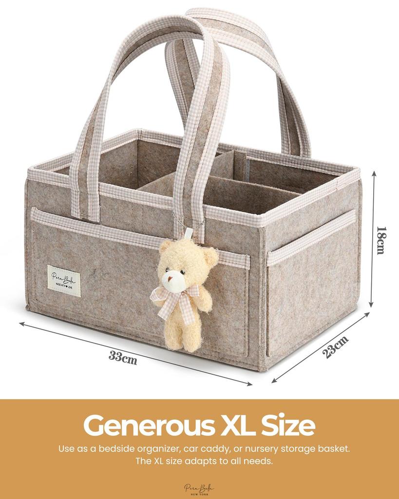 Large Capacity Foldable Felt Diaper Bag – Portable & Handheld Mommy Bag for Car or Storage