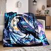 1pc Moon Raven Lightweight Flannel Blanket, Comfortable and Warm Blanket, for Office and Camping Sofa Bed, Livingroom136