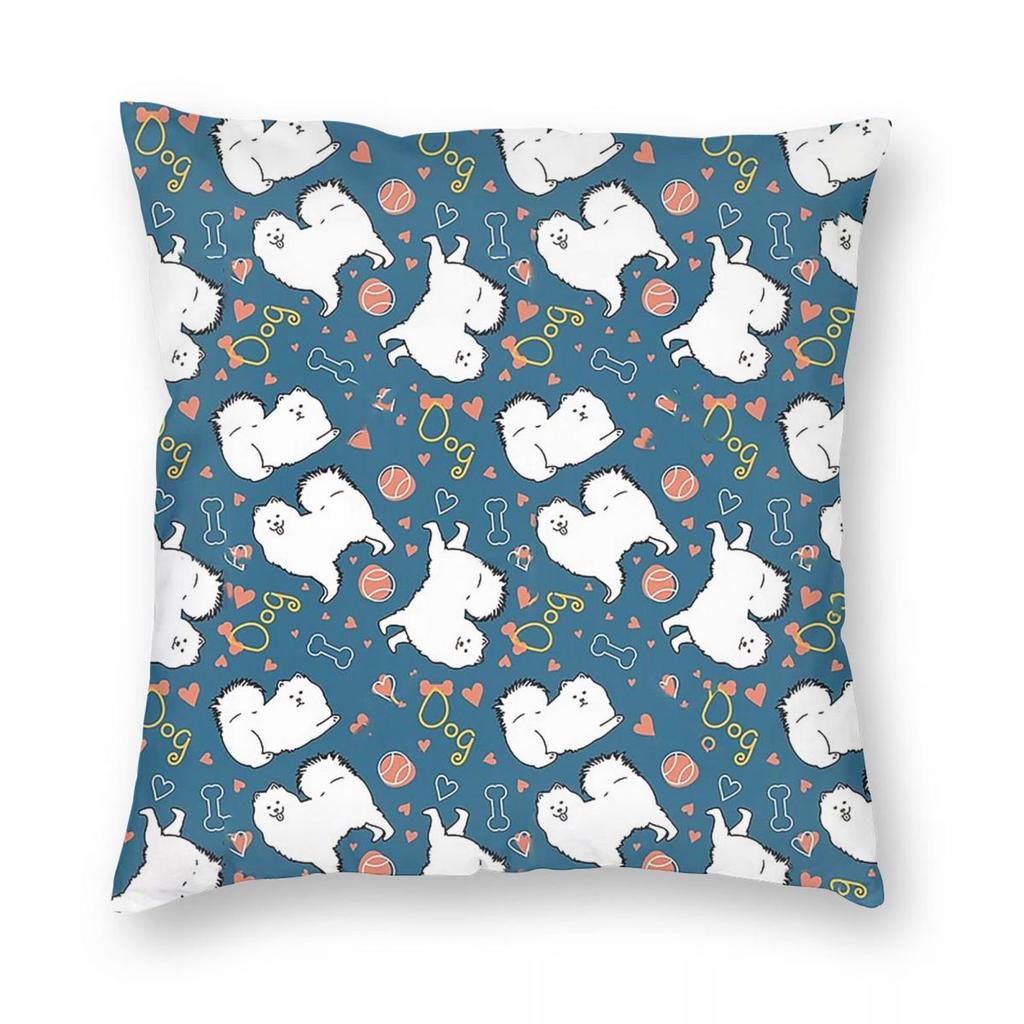 Love Samoyed Dog Square Pillowcase Pillow Cover Cushion Throw Pillow for Home Sofa Living Room