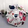 1pc Cat Illustration Automatic Opening/closing Umbrella with Auto Open/Close, Windproof, Foldable Sunshade, Perfect Gift for Friends, Durabl