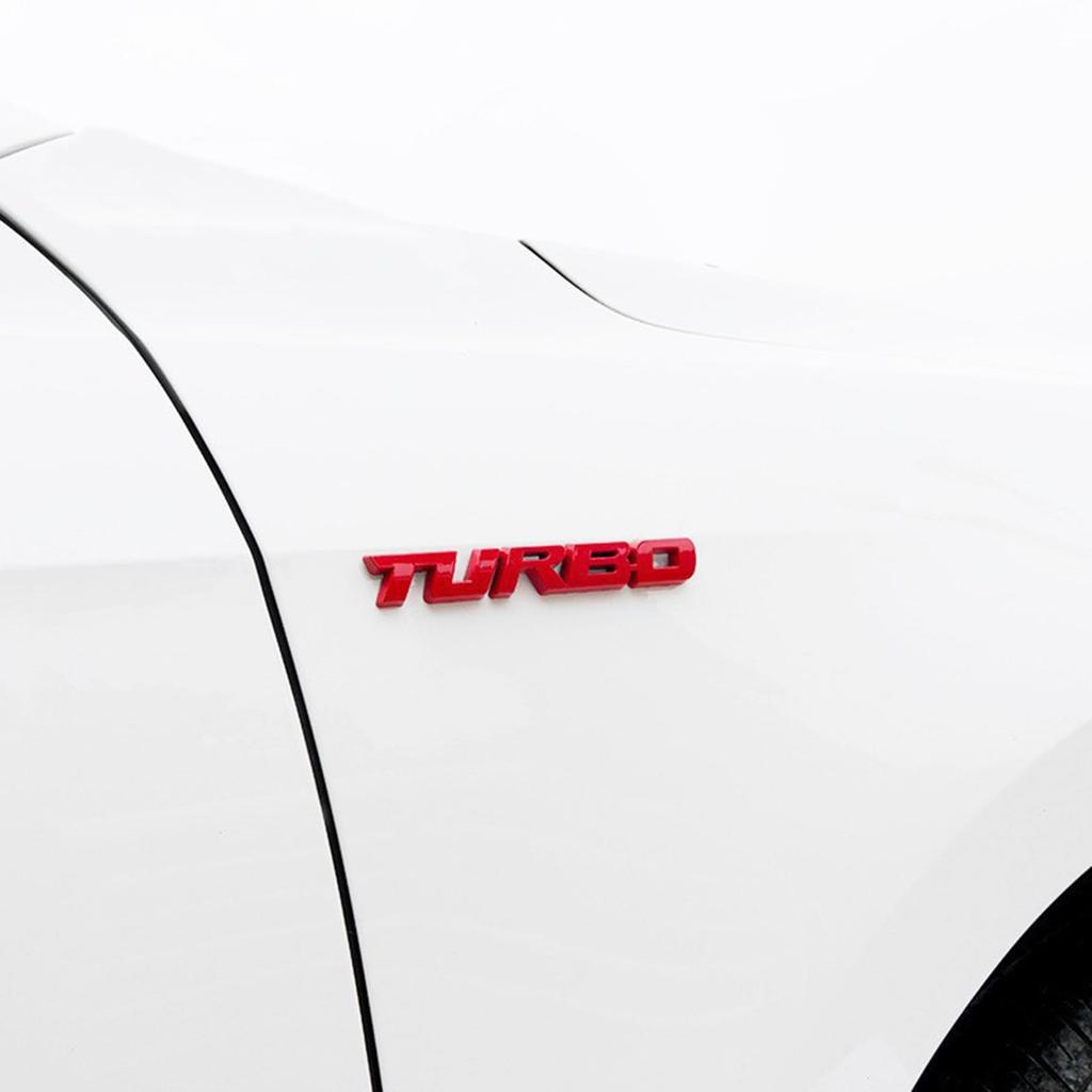 YIDELI Universal TURBO Sticker Turbo Car 3D Emblem Logo Chrome