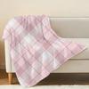 New Mom Postpartum Flannel Blanket Soft & Cozy Non-Pilling Simple Plaid All-Season Warm Throw for Home Casual Use