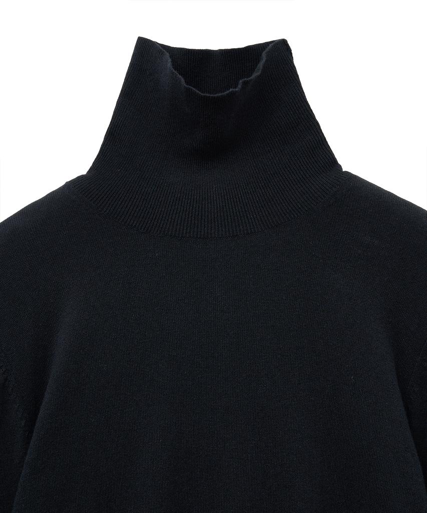 NOIRER Cashmere Cotton Turtleneck (Black)