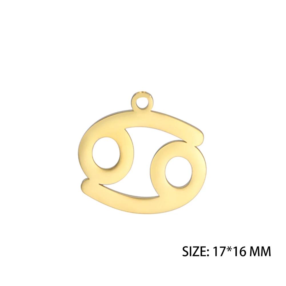 Teamer 12 Stück/Los Tierkreiszeichen Anhänger Edelstahl Horoskop Astrologisches Zeichen Anhänger für Halskette Armband Schmuckherstellung
