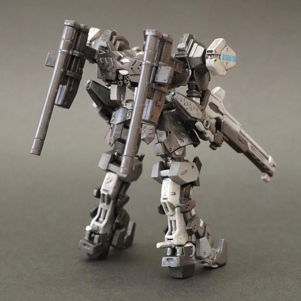 Used Armored Core Dual Face Gunmetal One Coin Figure Plastic Model