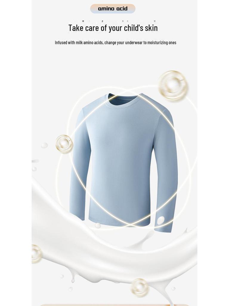 Tencel Termiskt Fleece Underkläder: Mjuk, Varm Underställströja för Pojkar och Flickor, Perfekt för Höst och Vinter.