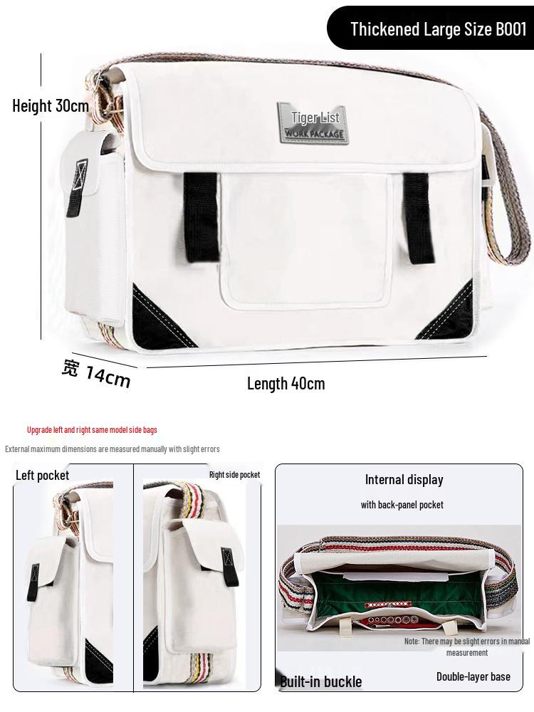 Electrician's Wear-Resistant Canvas Crossbody Tool Bag