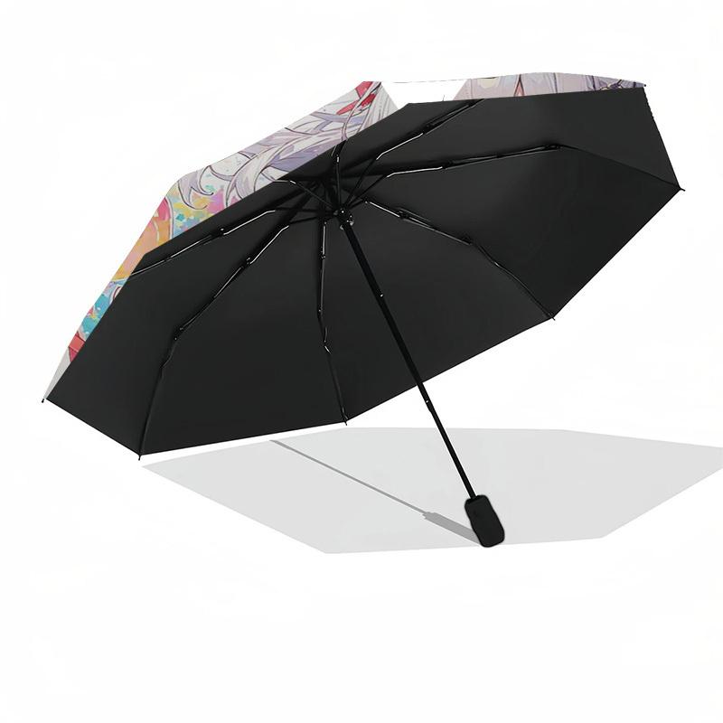 1pc Anime Character Outdoor Umbrella - Automatic Opening/Closing, Portable 3-Fold Design, 8-Bone Iron Frame, Perfect Gift for Fans, Travelers, Da
