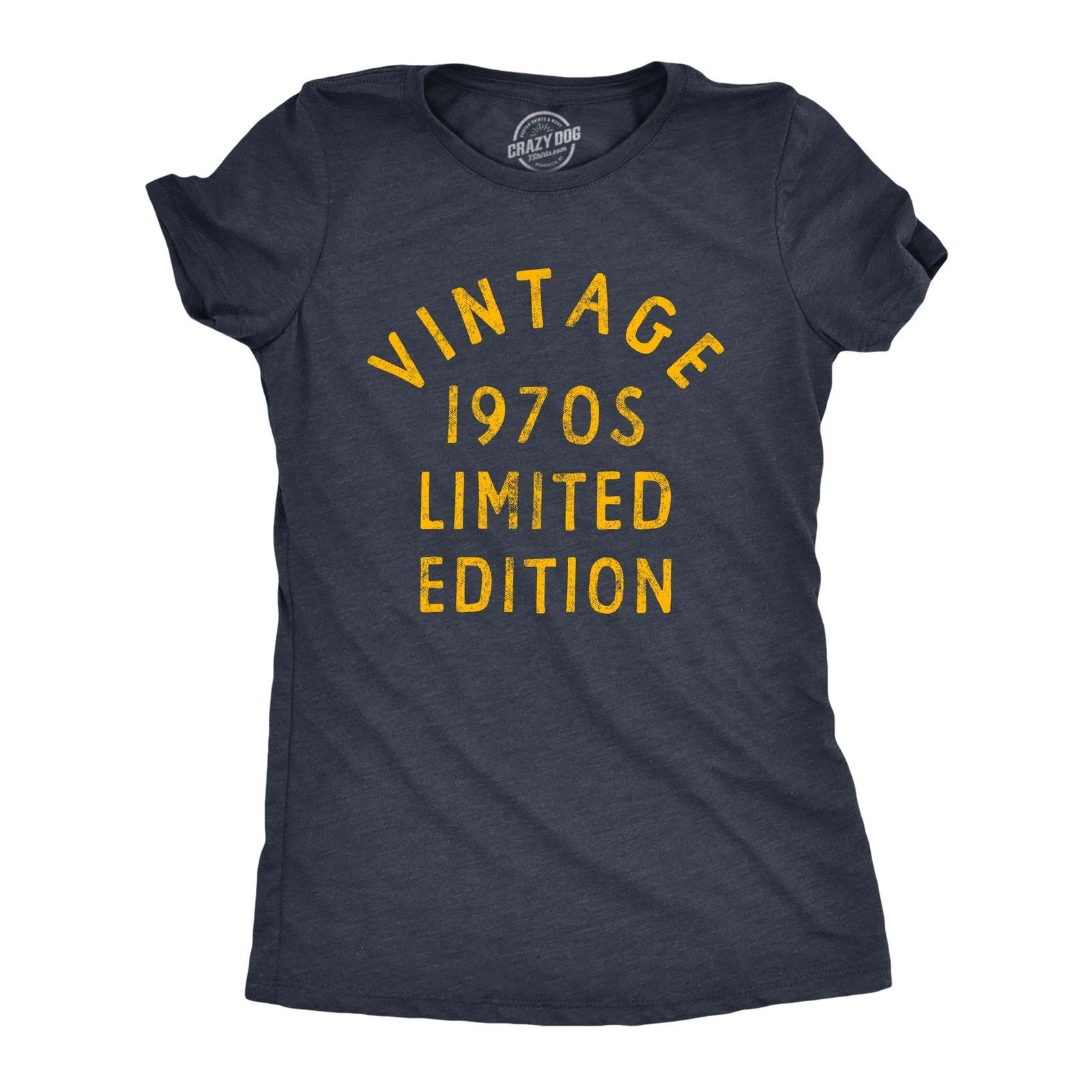 Womens Vintage 1970s Limited Edition T Shirt Funny Cool 1970 Theme Classic Tee S
