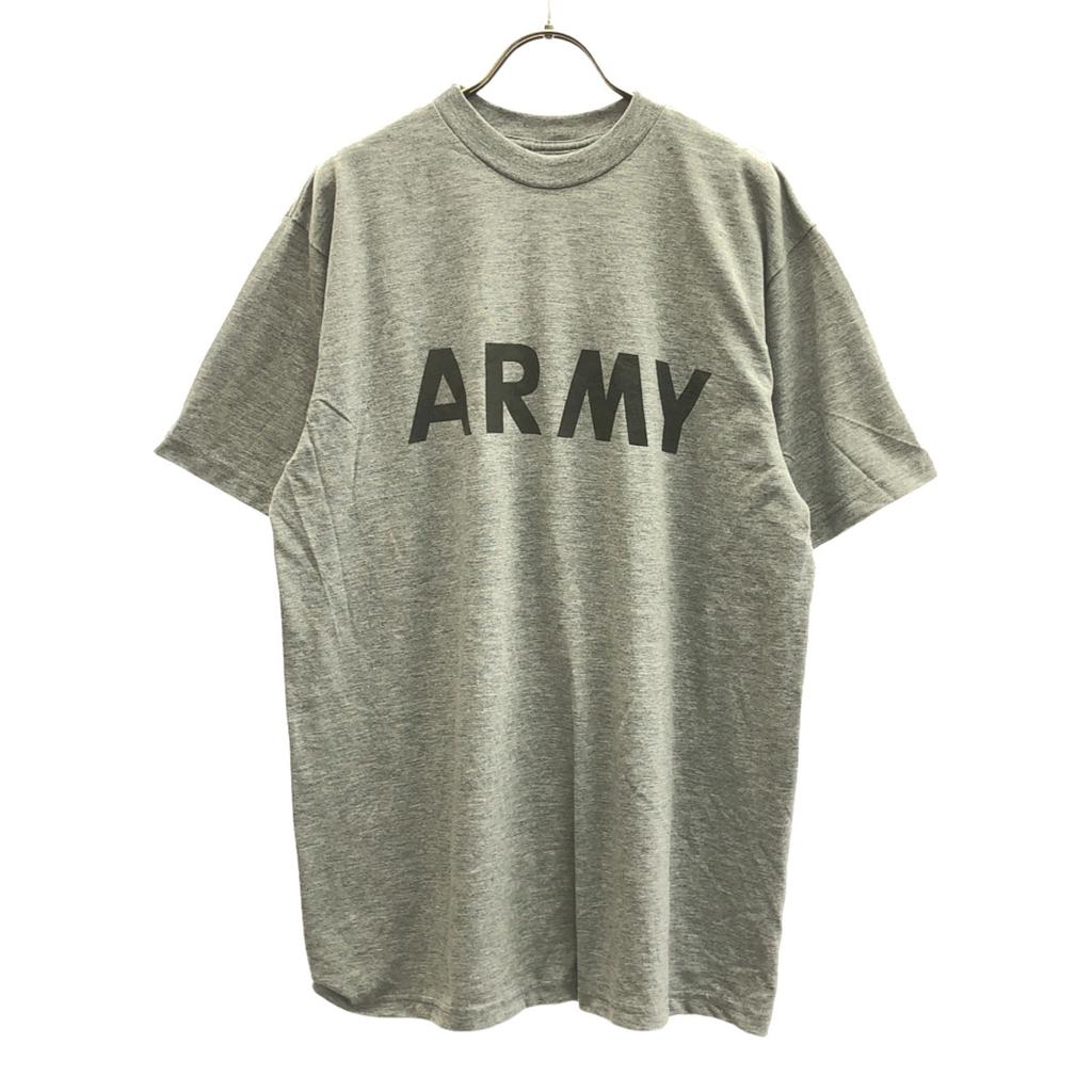 US ARMY Print Pattern Short sleeve T-shirt gray Back print Men's Used