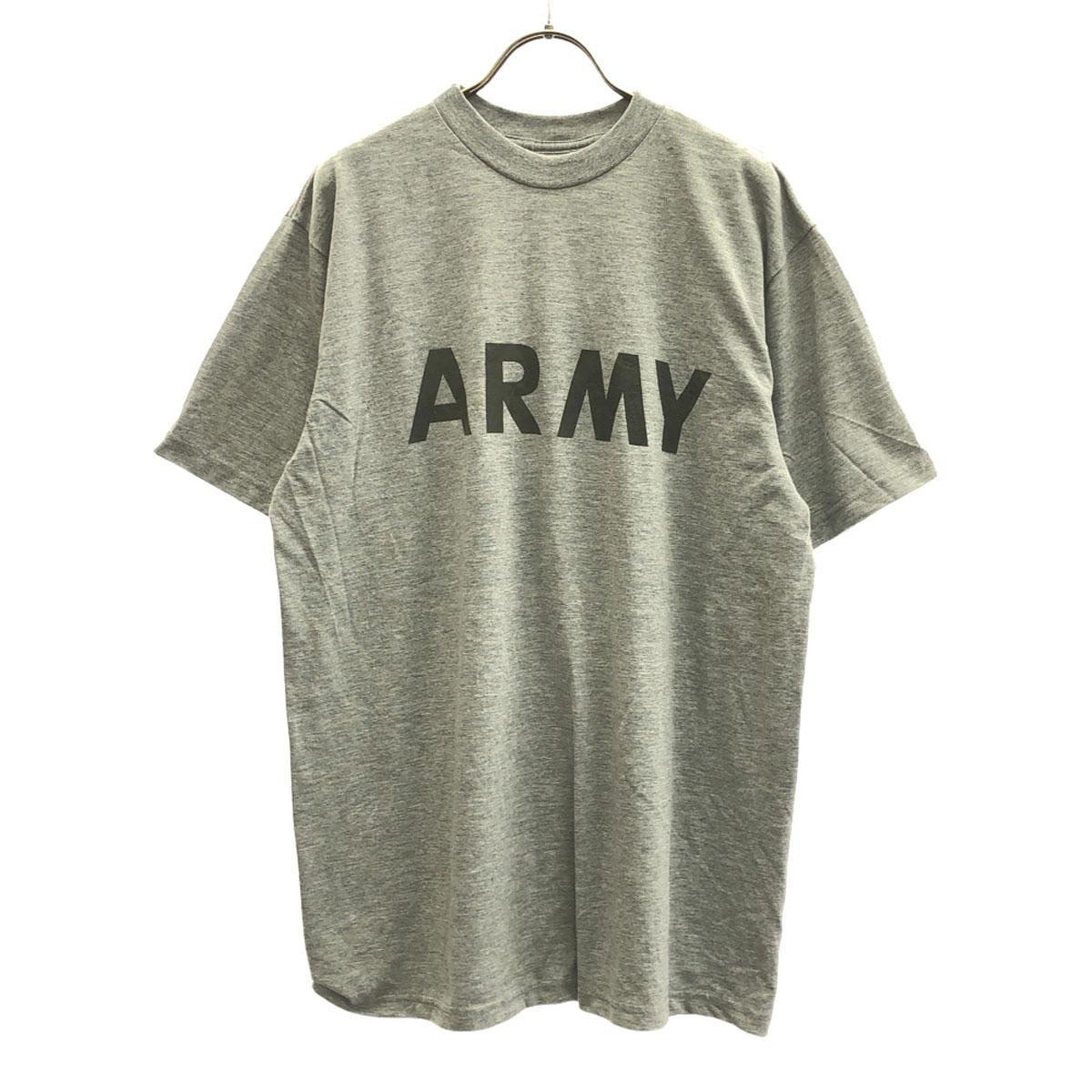 

US ARMY Print Pattern Short sleeve T-shirt gray Back print Men s Used