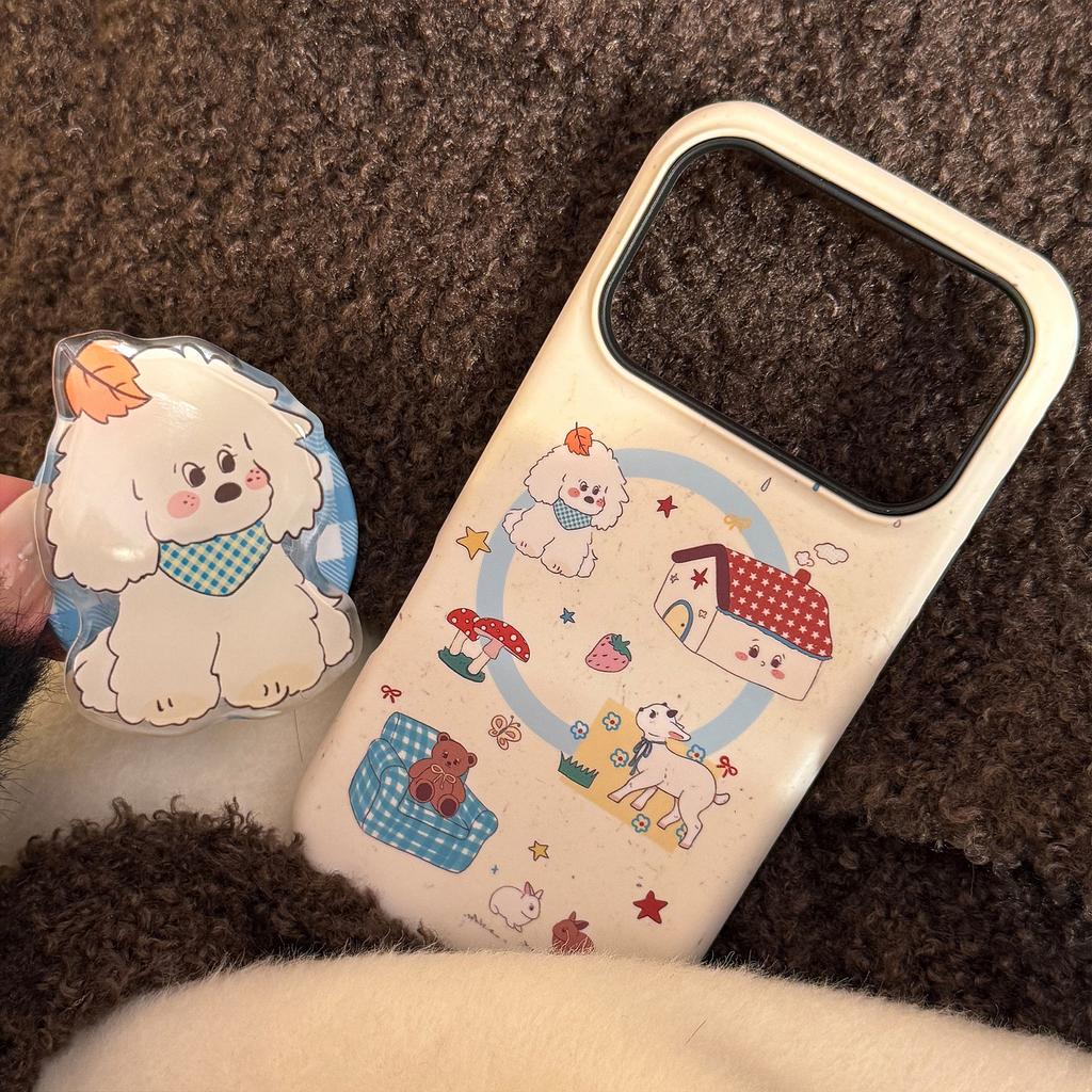 Autumn Puppy Apple 17 Mobile Phone Case IPhone15 Suitable for 11 Film Magnetic Bracket 16promax Creative Mobile Phone Case