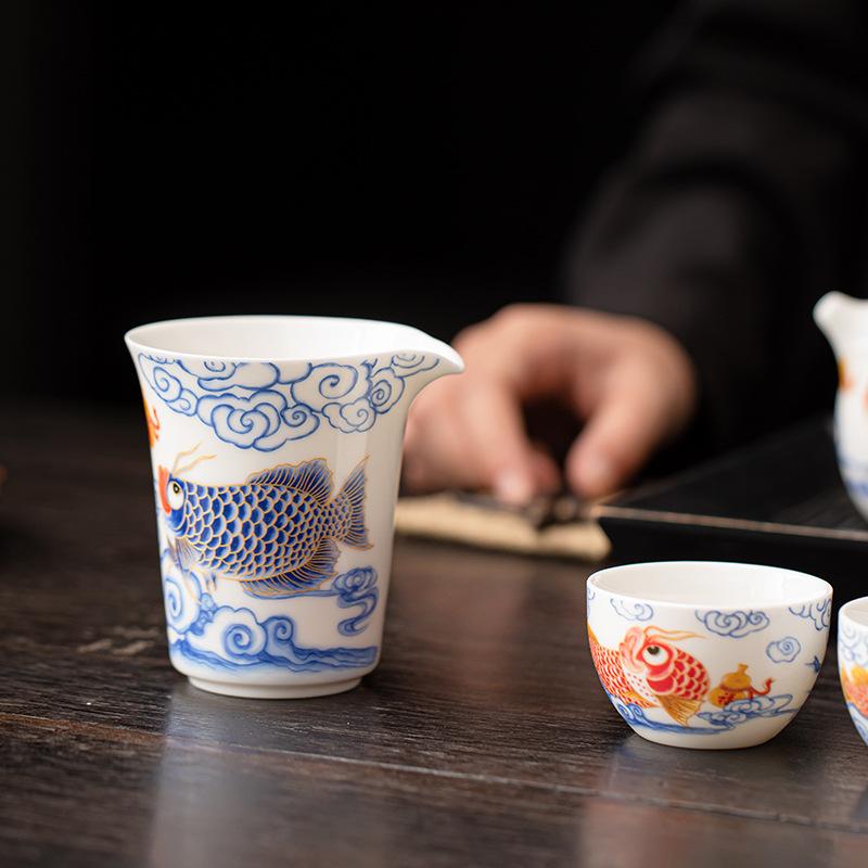 Kung Fu Reise-Teeset im chinesischen Stil aus Keramik, tragbare Meistertasse, Teekanne, Teetassen, Gaiwan, Teeschale für die Teezeremonie, Haushalts-Teegeschirr, neu