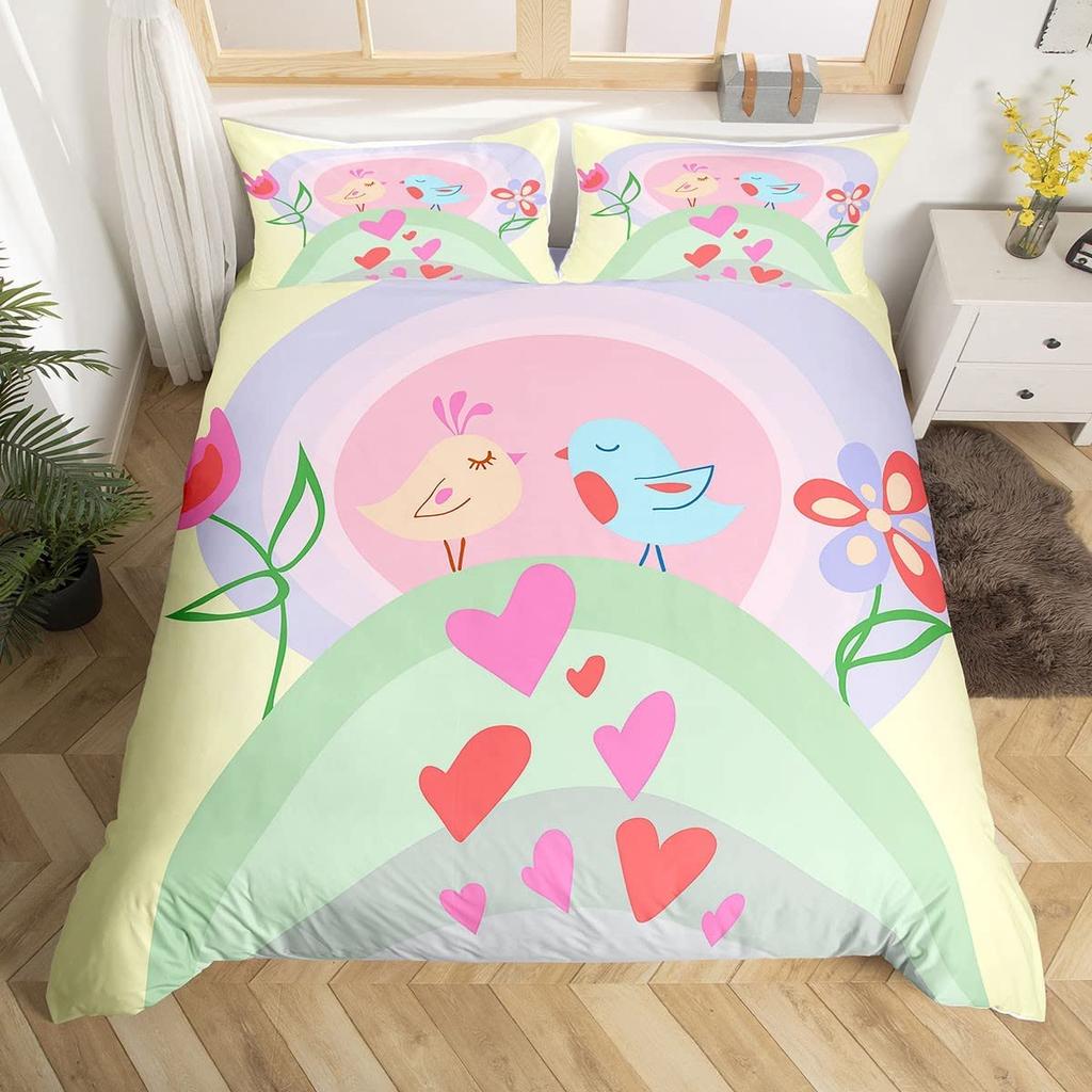 Boho Mandala Duvet Cover Collection Hummingbird Bedding Collection Microfiber Farmhouse Cute Birds Comforter Cover Queen For Kids Boys Girls