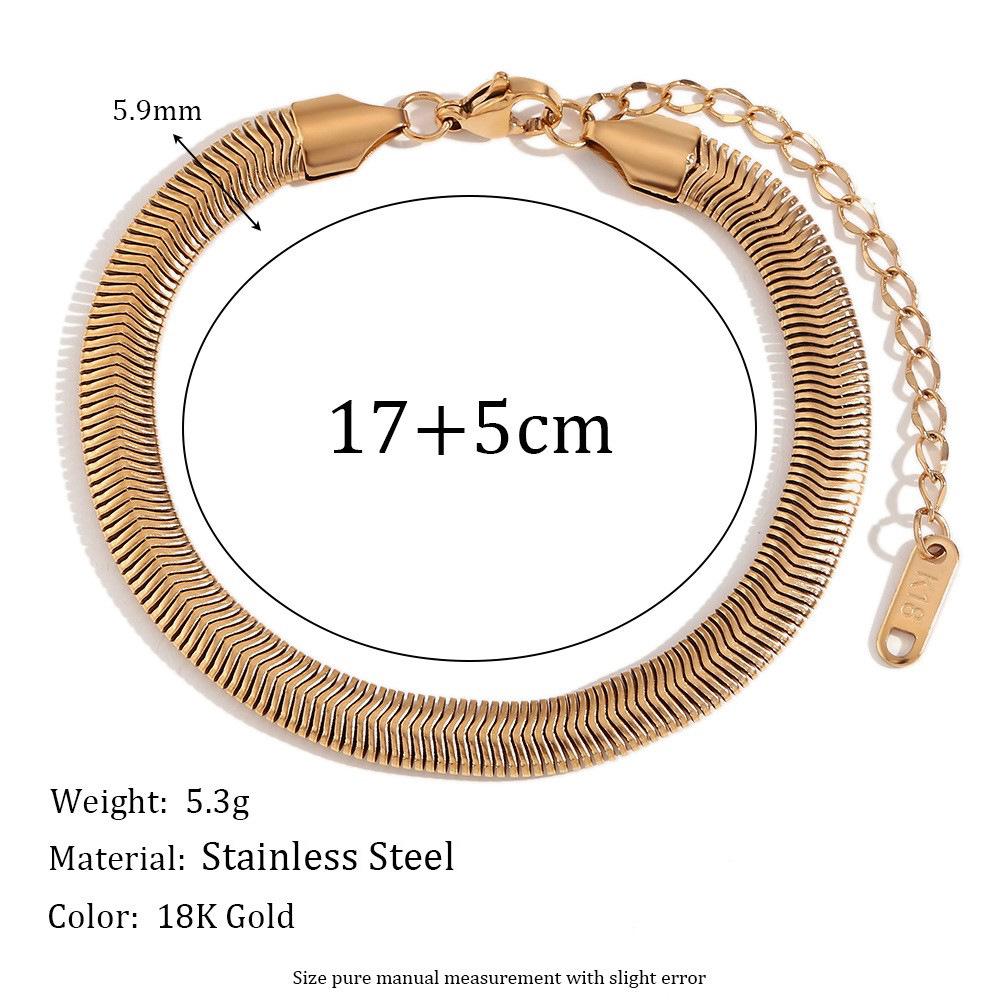 18K Gold-Plated Stainless Steel Paperclip and Rope Chain Bracelet for Women