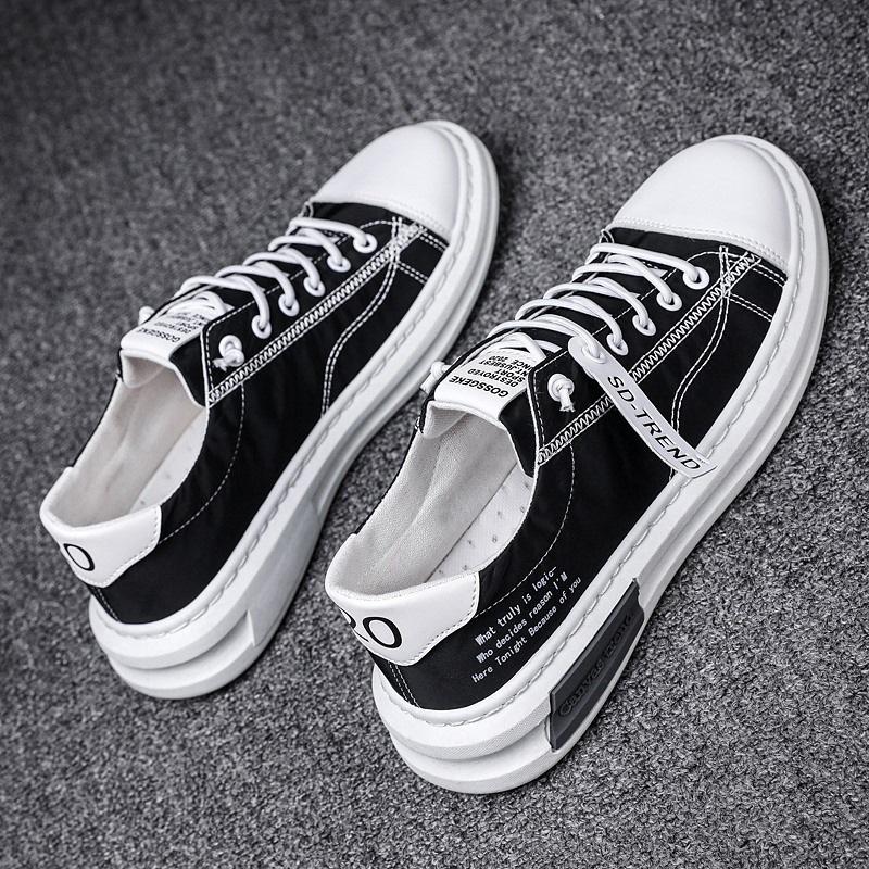 Spring Men's Shoes Breathable Ice Silk Canvas Trendy Shoes Quick-drying Cloth Shoes One Pedal Lazy Driving Men's Internet Celebrity Board Shoes