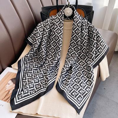 Korean New Style Fashionable and Versatile Spring and Autumn Summer Twill Large Square Scarf Scarf Scarf High-end Temperament Scarf Scarf for Women