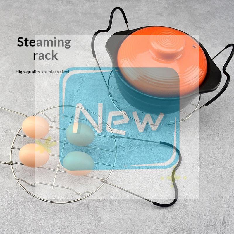 1Pc Steamer Rack Trivet With Heat Resistant Silicone Handles Stainless Steam Rack Pressure Cooker Trivet