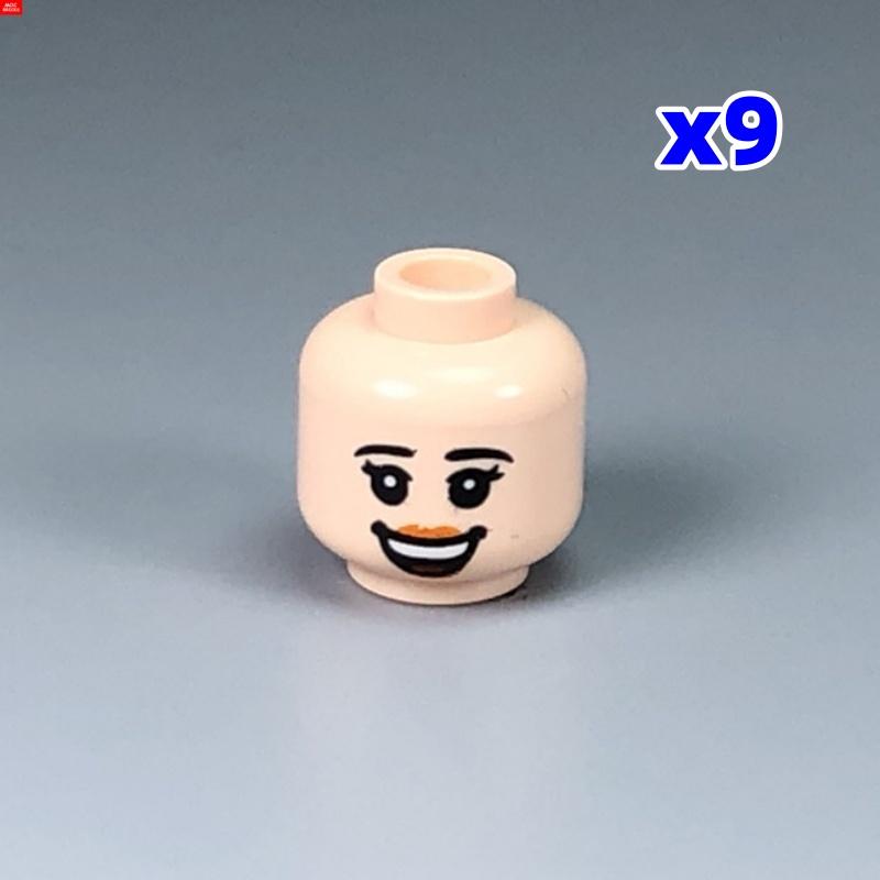 

9pcsMOC Bricks 8034 8046 Timeless smile laugh expression 4cm Figure Face Printed Head Assembled Building Up Modules Kids Play kits