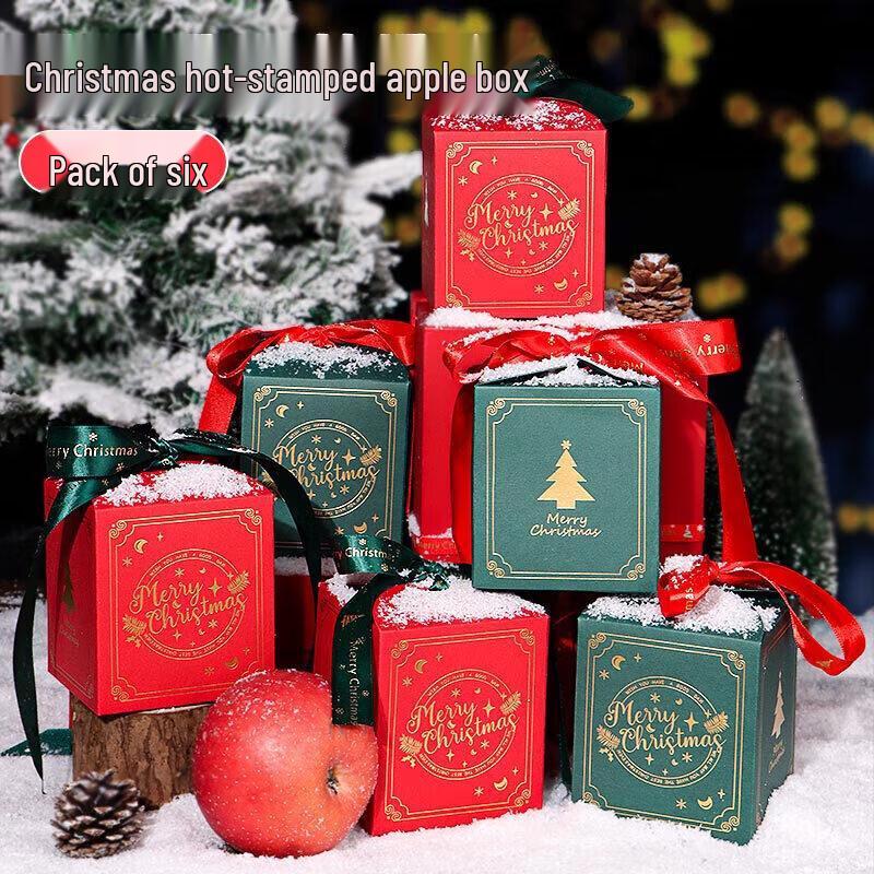 

Рождественские подарочные коробки для яблок, набор из 6 штук