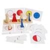Montessori Learn Fraction Math Learning Toy,Preschool Teaching Aids for Children Toddler