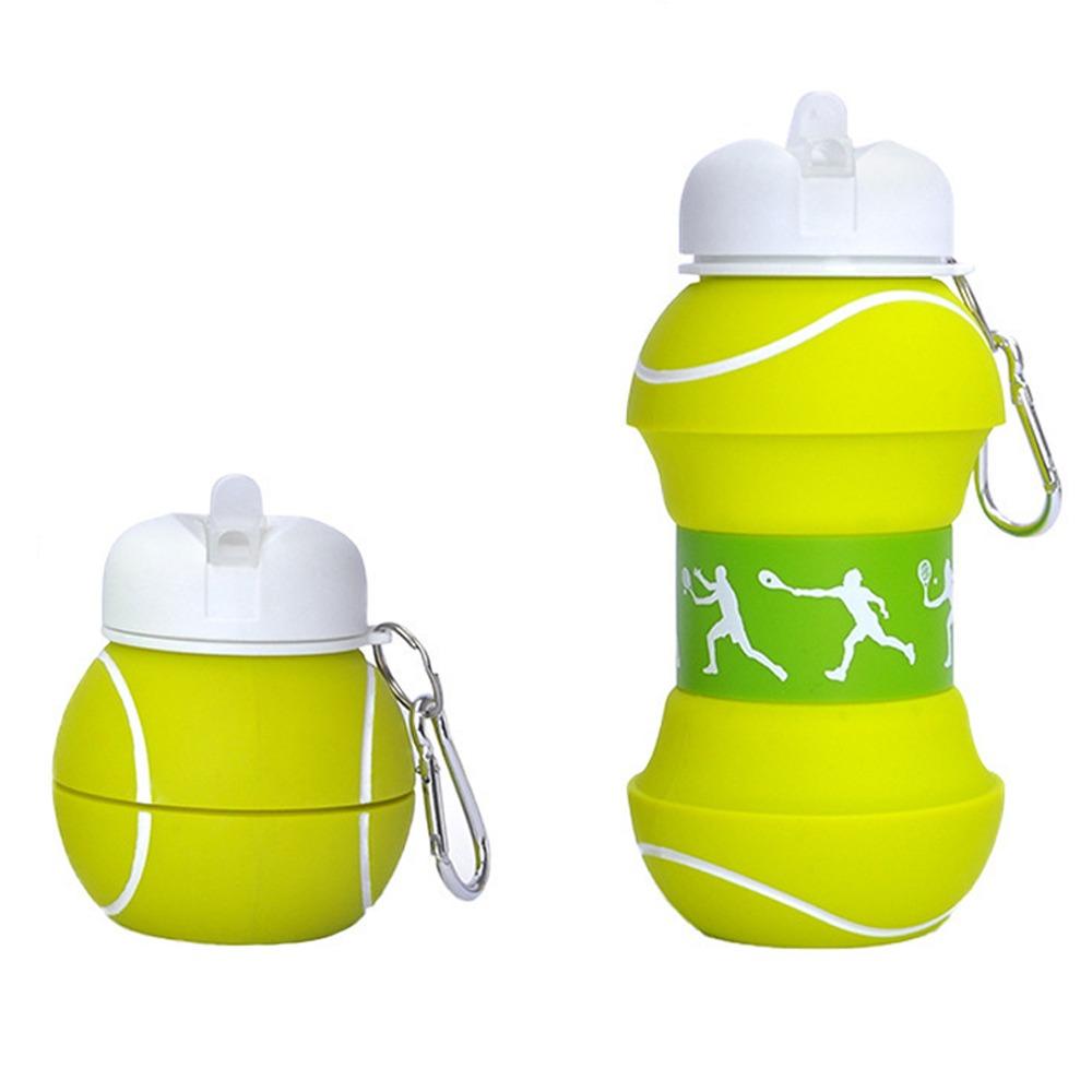 Shockproof Silicone Collapsible Water Bottle Climbing Buckle Portable Water Cup Picnic Tennis
