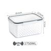 Plastic Kitchen Storage Set: Fruit & Veggie Draining Boxes with Lids for Fridge & Freezer