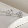 Embedded Zircon Double-layered Shell Stud Earrings - Luxurious and Exquisite Ear Accessories for Women