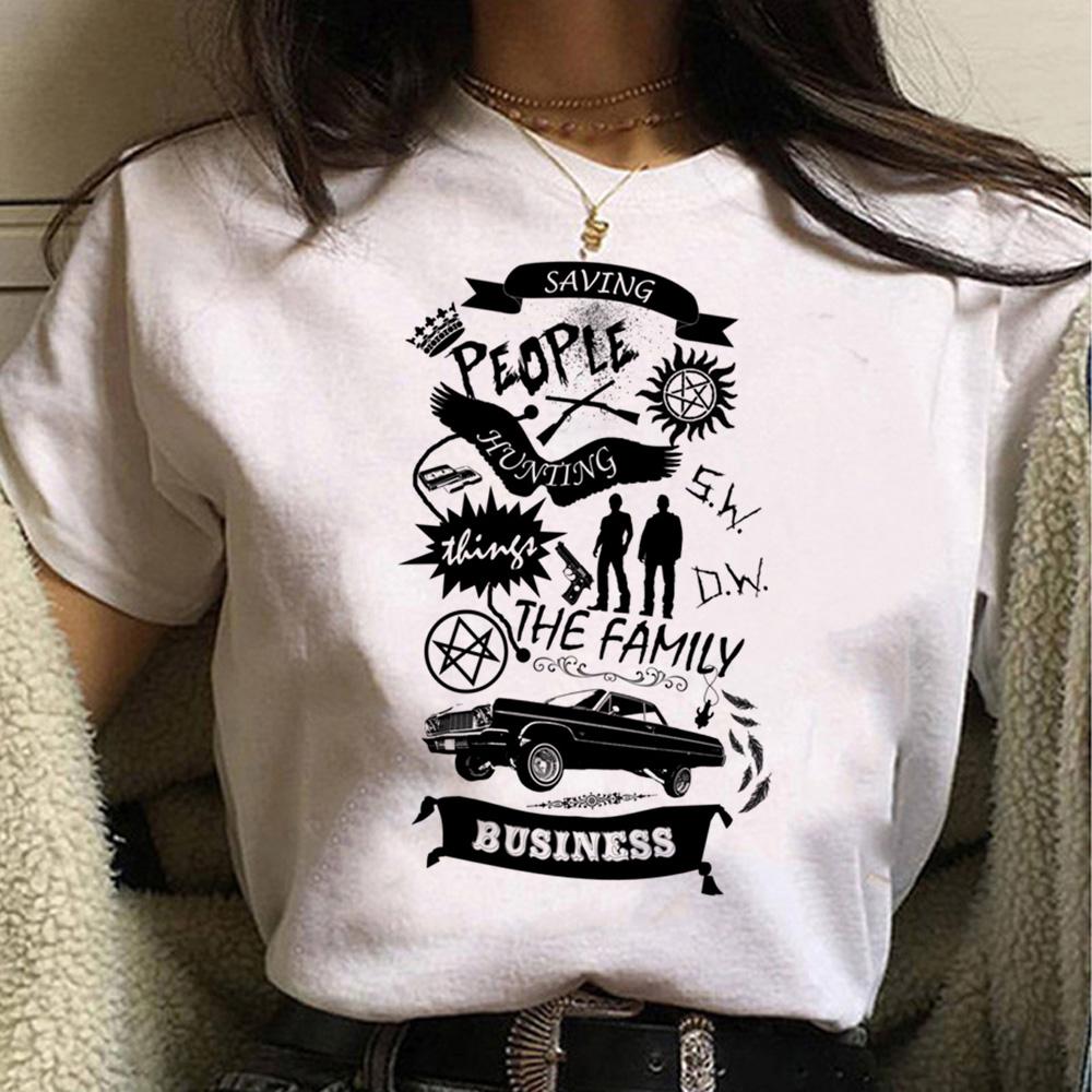 Supernatural Tshirt Women Manga Tee Girl 2000s Clothing