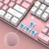 Merdia Mechanical Gaming Full 104 US USB Wired Keyboard with LED Backlight Switches White and Keyboard, Keyboard, Layout, (Blue - Pink)