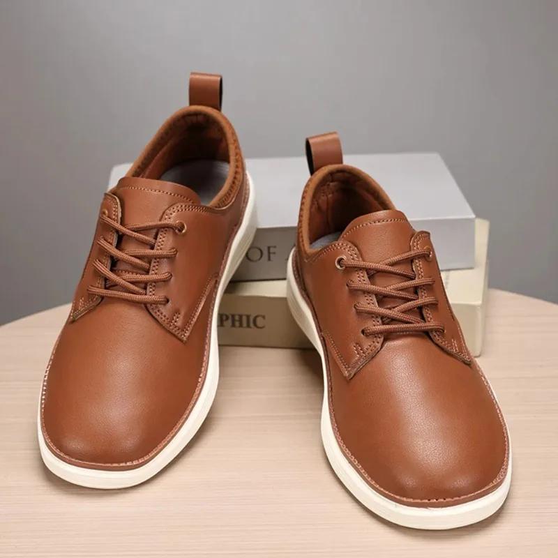 Herren Leder Business Schuhe Schnürschuhe Leichtgewichtige Mode Business Schuhe Bequeme Freizeit-Laufschuhe für Outdoor-Reisen