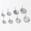 20pcs 6/8/10/12mm 316 Stainless Steel Gold Plated Pin Findings Stud Earring With Hole Connector For DIY Jewelry Making Supplies
