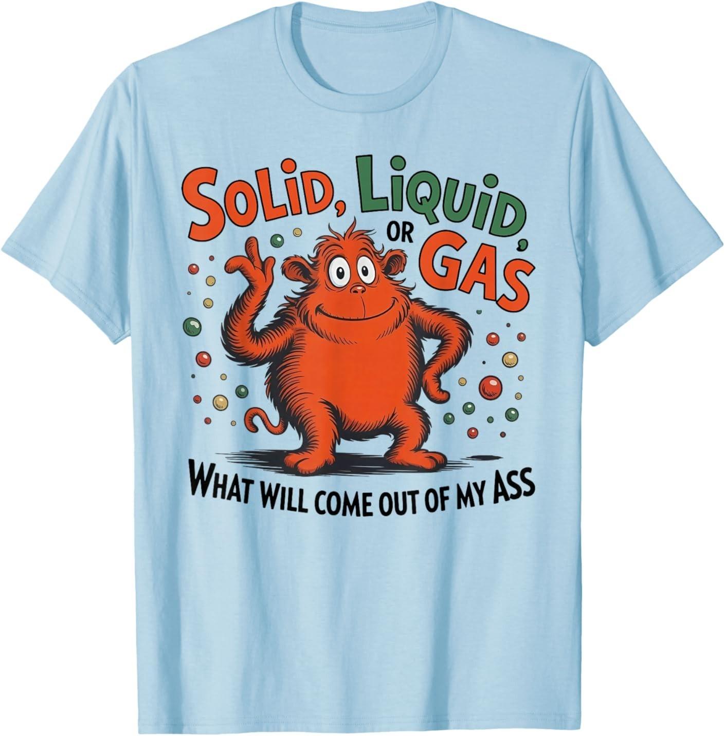 Solid Liquid Or Gas Funny Cat Physics Science Unisex T-Shirt S разноцветный