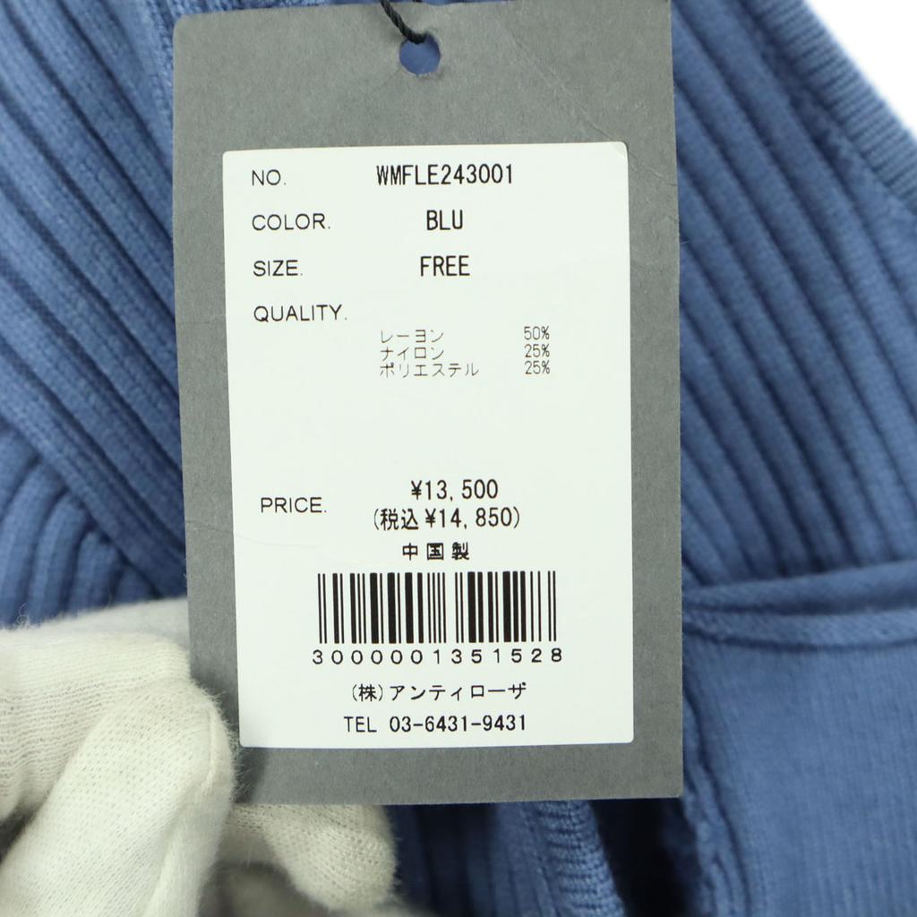 WONEM Long Sleeve Knit Long Dress F Blue Open Back Women Used