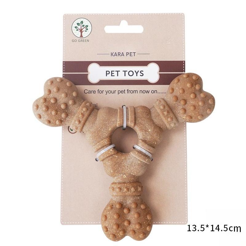 Durable Dog Chew Toy Non‑Toxic Wood Fiber Simulation Bone Puppy Teething Toy Boredom Relief Teeth Cleaning Pet Toys