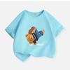 Hip Hop Dancing Bear Print Children Black T Shirt Lightweight Short Sleeve Cute Streetwear Pattern Casual Summer Wear For Kids
