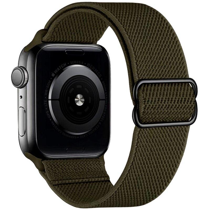 Pentru curea de ceas Apple, 44mm, 40mm, 38mm, 42mm, nailon elastic, bratara reglabila cu bucla solo iWatch series SE 6 5 4 3 2 curea