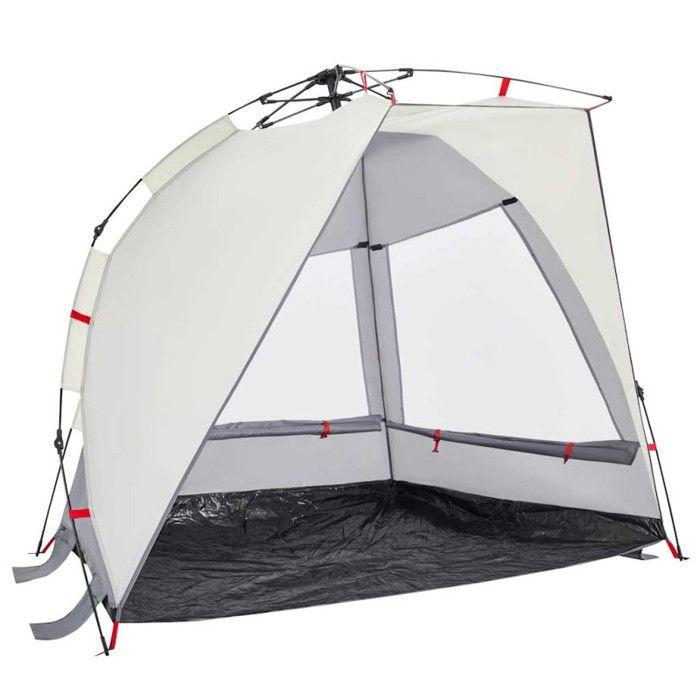 VidaXL Tente de plage 2 personnes gris libération rapide imperméable, tente, tente de jardin, abri d'extérieur, tente de 4005292