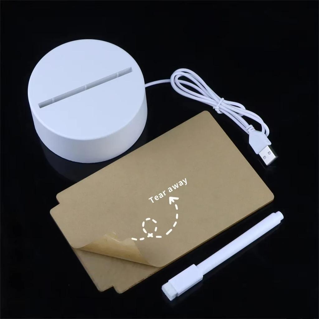 Rewritable Writing Board LED Night Light Transparent Luminous Acrylic Lamp USB Plug Glowing Calendar Desktop Ornament Home Decor