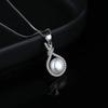 Ladies' Artificial Pearl Pendant Necklace Collarbone Chain, Embellished with Synthetic Zircon, Elegant Jewelry, Birthday Gift
