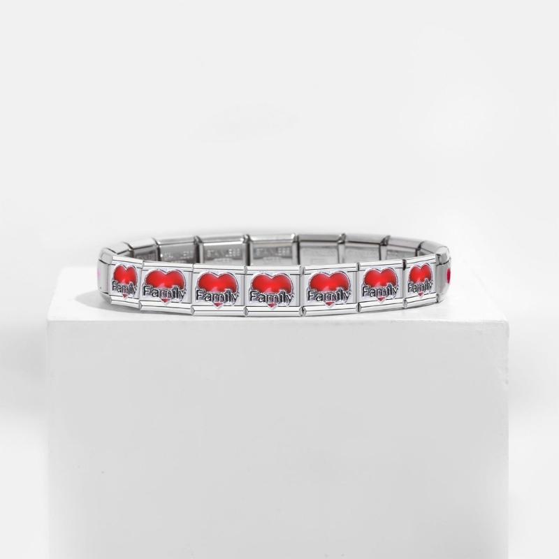 Stylish Heart Letter Bracelet Modular Elements In Stainless Steel Designed For Fashion Enthusiasts And DIY Lovers
