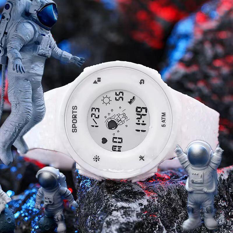 Electronic Watch, Round Dial, Calendar Week Luminous Light Alarm Clock