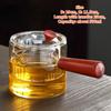 Teaware Teapot, High Temperature Resistant Glass Tea Maker, Kettle, Wooden Side Handle Single Pot with Filter, Kung Fu Tea Set